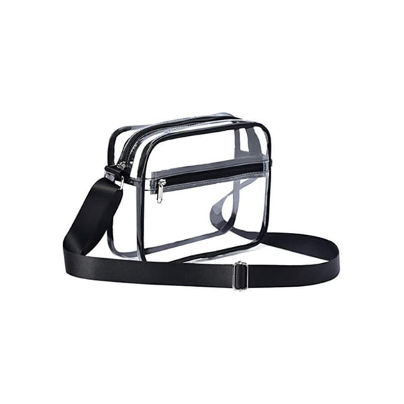 Moontgen Women Pvc Clear Clutch Handbag Zipper Small Stadium Approved Crossbody Bag