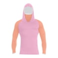 thumbnail image 3 of Men's UPF 50+ Hooded Sun Shirt, Lightweight Long Sleeve Fishing Shirt with Hood, Quick-Dry Rash Guard Sun Protective Shirt for Hiking, Beach, and Outdoor Activities Pink L, 3 of 4
