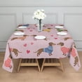 thumbnail image 3 of Colorful Funny Dachshund Square Tablecloth,Waterproof Square Table Cover,Wipeable Spillproof Washable Table Cover for Home Kitchen Party Decor 52"x52"(132x132cm), 3 of 6