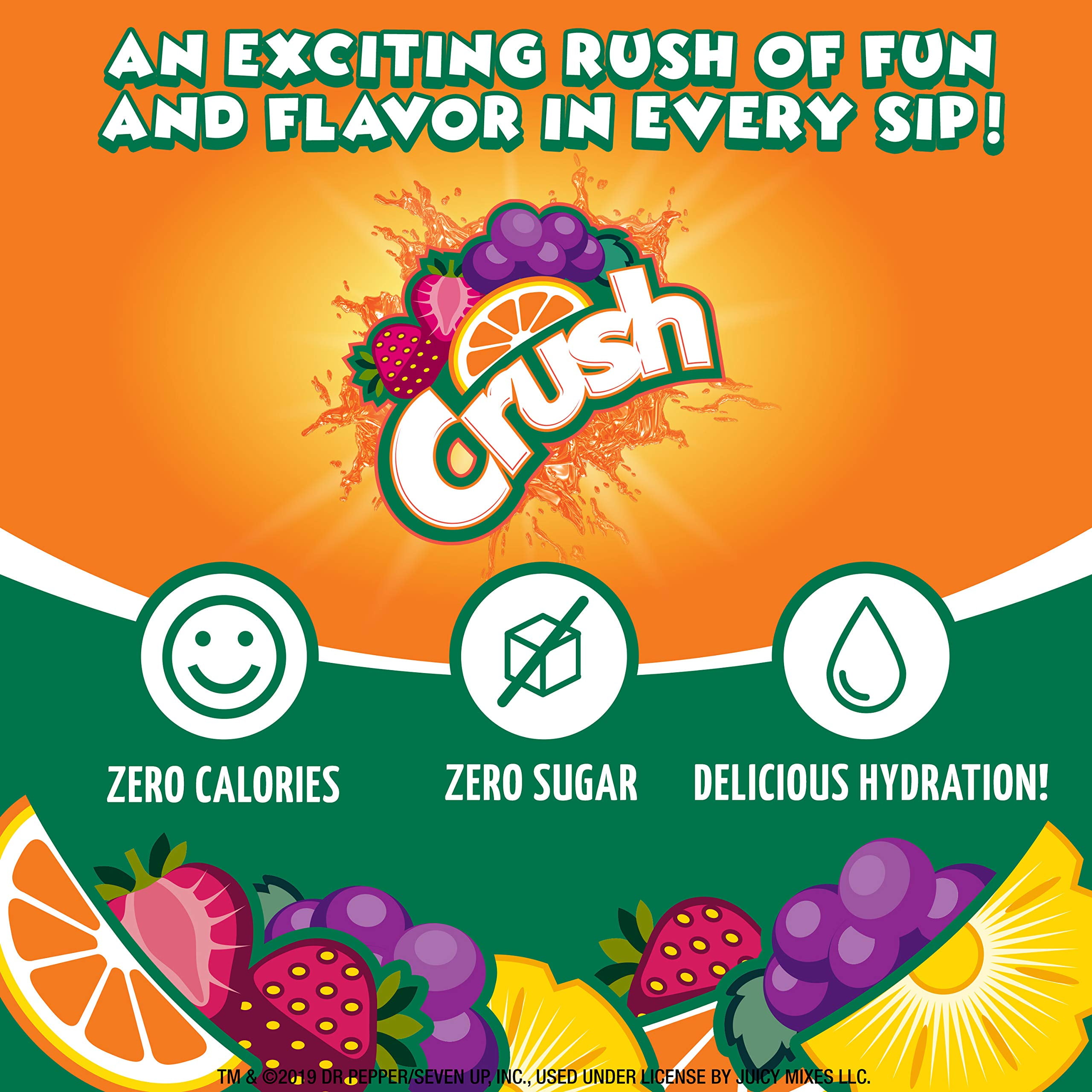 Crush, Orange, Liquid Water Enhancer - AIS1&nbsp;New, Better Taste! (4 Bottles, Makes 96 Flavored Water Drinks) - Sugar Free, Zero Calorie