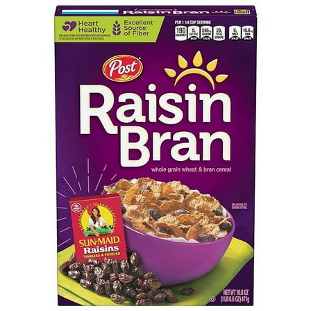 2 Pack Post Raisin Bran®, Whole Grain Wheat & Bran Breakfast Cereal, Kosher, 16.6 Ounce