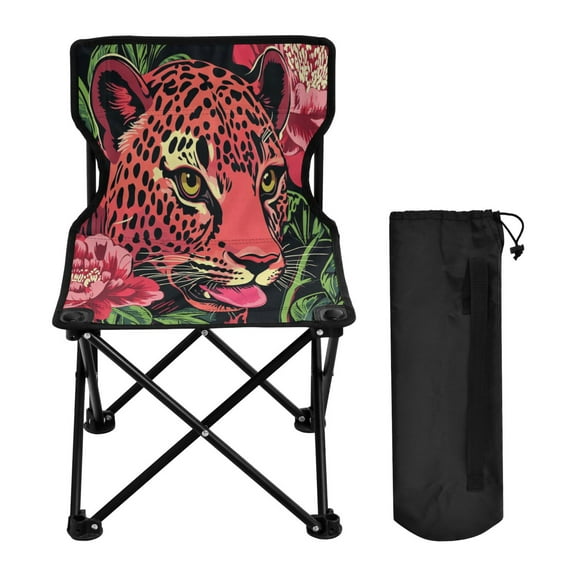 BZSMCE Camping Chairs Modern Leopard's Charm Pattern Folding chair