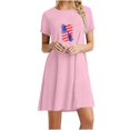 thumbnail image 2 of RT5YKing Robe Décontractée Mode Printemps Été Jour de l'Indépendance Manches Courtes Col Rond Mi-Mollet Robes pour Femmes 2023, 2 of 4