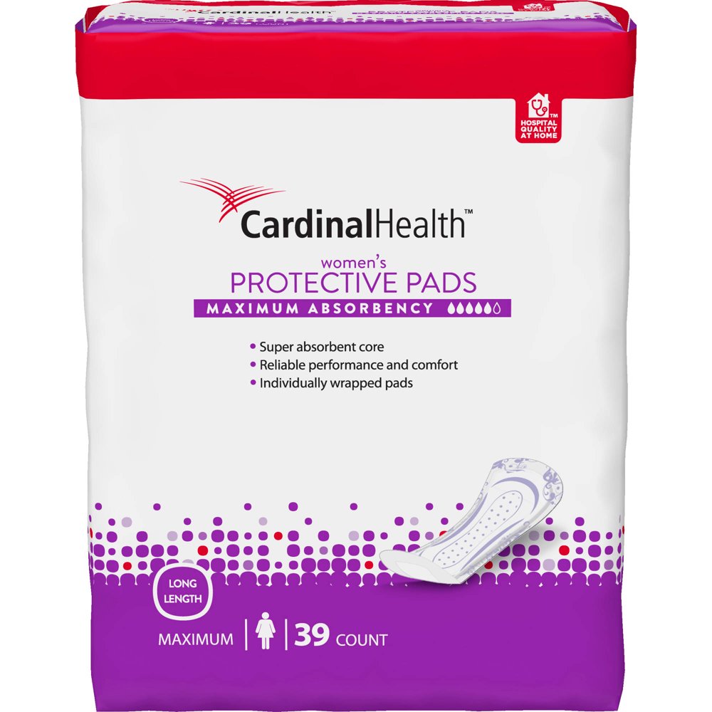 Cardinal Health Maximum Absorbency Women's Protective Pads, Long Length