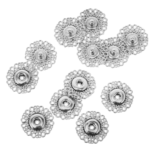 Botones de Presión Sunnimix 6 conjuntos de Broches Manualidades Color Blanco brillante