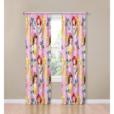 Disney Princess Sassy Princesses 2 Panels Drapes Set - 84 Inch Long - Kids Room Curtains
