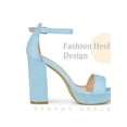 thumbnail image 3 of Perphy Platform Ankle Strap Open Toe Block Heel Sandals for Women Sky Blue 7, 3 of 6