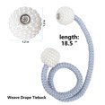 thumbnail image 3 of Amerteer 8 PCS Magnetic Curtain Tiebacks Clips Decorative Rope Holdbacks, Drapery Tie Backs Weave Holder for Window Draperies Hold Curtains Drape Ties Backs 16 inch Holdback, 3 of 7