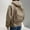 M-Khaki, variant on Women's Hoodies with Backpack Round Neck Long Sleeve Hooded Sweatshirt Solid Color Fall Fashion Pullover Shirts 2025