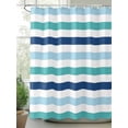 thumbnail image 2 of Shower Curtain Waterproof for Bathroom 72x72 Inch, Teal Blue Green Stripes Bath Curtain for Bath Stalls and Tub White Classic Striped Decorative Shower Curtains with Hooks, 2 of 8