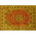 thumbnail image 1 of Ahgly Company Machine Washable Indoor Rectangle Medallion Yellow Traditional Area Rugs, 7' x 9', 1 of 4