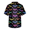 thumbnail image 3 of MLQIDK Halloween Scrub Tops Men Big and Tall Spooky Season Scrub Shirts V-Neck Short Sleeve Funny Pumpkin Ghost Bat Printed Nurse Uniforms Halloween Fun Workwear Purple 2XL, 3 of 4