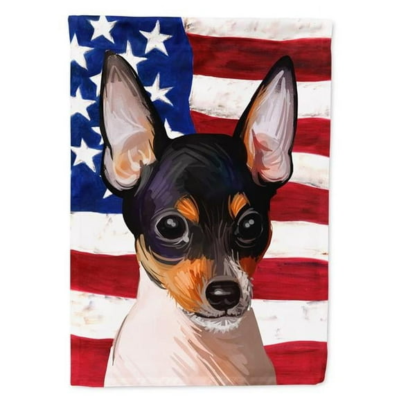 Carolines Treasures CK6742CHF Toy Fox Terrier American Canvas House Flag - 28 x 0.01 x 40 in.