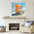 thumbnail image 3 of Stupell Industries Miami Beach Orange Hut Nature Painting Gallery Wrapped Canvas Print Wall Art, 36 x 36, 3 of 8