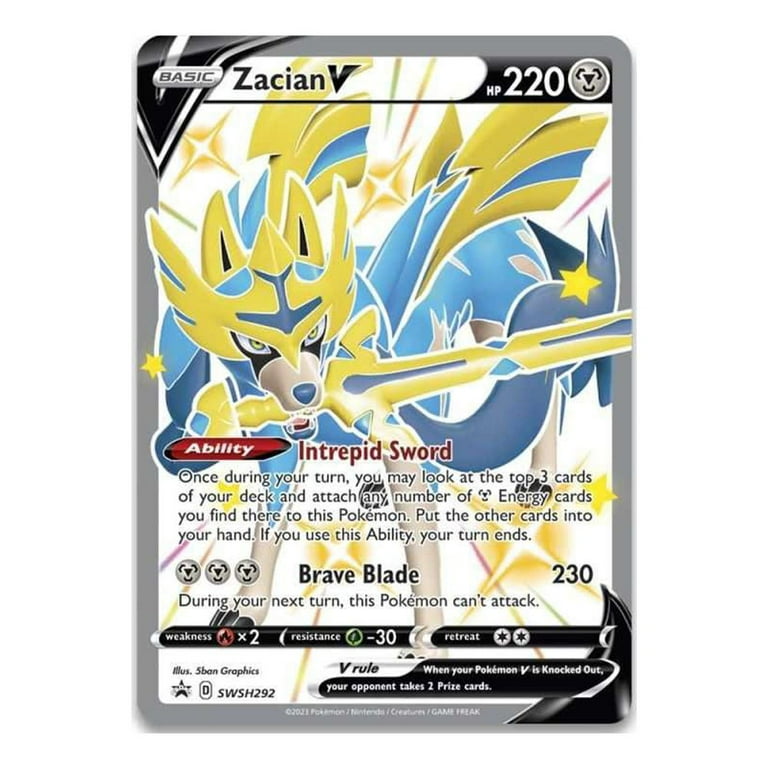 Pokemon Crown Zenith Shiny Zacian V Premium Figure Collection (11 Booster  Packs, Foil Promo Card, Figure, Pin, 65 Card Sleeves & More)