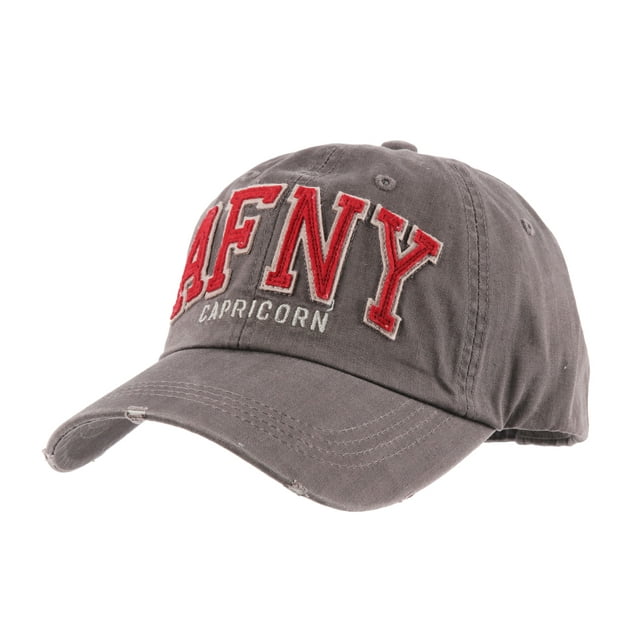 WITHMOONS Vintage Herringbone AFNY Lettering Summer Baseball Cap CR1062