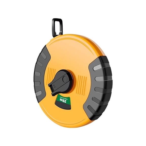 Measuring Tape Reels 50m, Heavy-Duty Closed Reel with Nylon Coating, Retractable Long Measuring Tape for Contractors and DIY with High-Impact Case Yellow