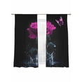 thumbnail image 2 of Purple Rose Sheer Curtains 72 Inches Long 2 Panels Butterfly Splash Light Filtering Semi Sheer Window Curtains Drapes for Bedroom Living Room 52"x72", 2 of 7