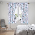thumbnail image 4 of Teal Flower Kithchen Curtains, Teal Gray Floral Rod Pocket Window Treatment Tier Pair for Kitchen Bathroom RV Basement Laundry, Set 2, 26 Inch Wide 36 Inch Long, 4 of 6