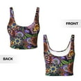 thumbnail image 5 of Haiem Vintage Floral Pattern Womens Sports Bra - U Neck Padded Low Impact Yoga Bra Workout Crop Top Gym Moisture-Wicking Workout Vest -XX-Large, 5 of 9