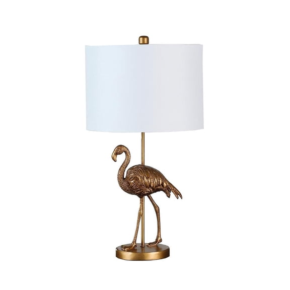 Ore International 26" in MATTE GOLD FLAMINGO RESIN TABLE LAMP