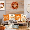 thumbnail image 5 of Orange 20x20 Throw Fall Pillow Covers Set of 4, Maple Leaf Pumpkin Decorative Holiday 20 x 20 Autumn Cushion Covers Thanksgiving Pillow Case for Indoor Home Bedroom Couch Sofa Decor, 5 of 6