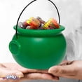 thumbnail image 4 of PMU Halloween Cauldron - Cauldron Plastic Pot & Bucket - Halloween Party Favors & Supplies - Perfect Kitchen & Home Décor - Candy Holder for Kids, 8 inch Kelly Green, Pkg/6, 4 of 7