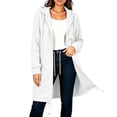thumbnail image 4 of Women's Loose Fit Fleece Lined Winter Hooded Full Zip Long Sleeve Jacket Coat Casual Warm Outwear | CSEONE,White S, 4 of 8
