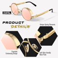thumbnail image 3 of Gafas de sol GQUEEN Retro Redondas Steampunk Polarizadas UV400, 3 of 6