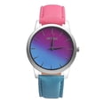 thumbnail image 1 of Reloj de pulsera HUOGUO, correa de piel con diseño retro de arcoíris, 1 of 1