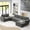 Gray, variant on MODERNLUXE 117.5"6-Seat Oversized U Shaped Sectional Sofa, Chenille Thickened Sectional Couch Sofa Set with Solid Wood Legs and 2 Cup Holders for Living Room,Beige