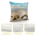 thumbnail image 4 of Seashell Starfish Sandy Beach Pillow Covers for Couch Sofa Indoor Outdoor Pillow Case high-quality Summer for Car Couch Bedroom 1PC 22x22in, 4 of 5