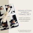 thumbnail image 3 of Pendleton 3 Piece Bath Towel Set - Bath, Hand, and Washcloth, 100% Cotton Shower Towels, Soft Highly Absorbent, Quick Dry, Fade Resistant for Bathroom, Hotel Spa Spider Rock Black/White, 3 of 4