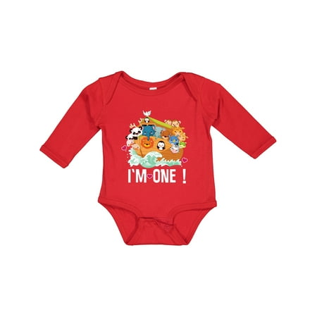 

Inktastic 1st Birthday Noah Ark Outfit Gift Baby Boy or Baby Girl Long Sleeve Bodysuit