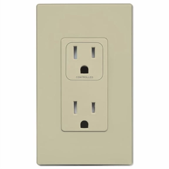 PCS SimpleWorx Split Duplex Wall Receptacle, Ivory (RAM-15-I)