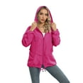 thumbnail image 2 of JANDEL Women Spring Thin Jacket, Fashion Waterproof Jacket, Insulated Coat Windbreaker Outdoor (Rose Red), 2 of 10