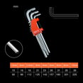thumbnail image 1 of Llave Torx, Juego de 9 Llaves hexagonales Llave de torsión de mango largo Herramienta de reparación de torsión Estrella a prueba de manipulaciones con soporte de almacenamiento,SEMAket,Rojo, 1 of 2