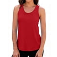 thumbnail image 2 of Hurxie Women Scoop Neck Flowy Loose Fit Tank Top Sleeveless Summer Tops Shirts Red,L, 2 of 7