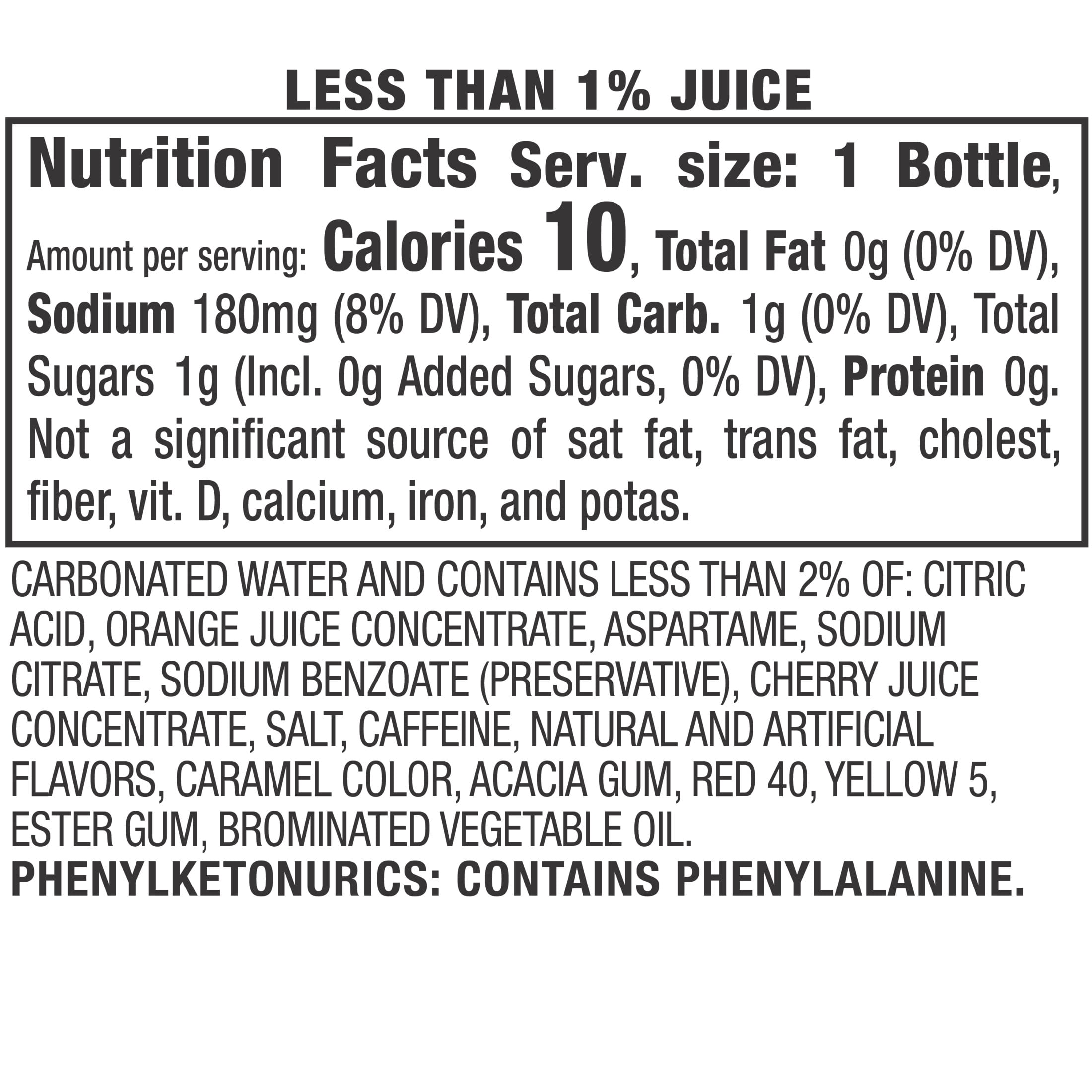 (4 pack) Diet Sun Drop Cherry Lemon Soda Pop, 0.5 L, 6 Pack Bottles