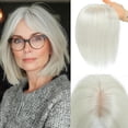 thumbnail image 1 of Toppers ELEVAVE, con cobertura 3D de 360°, flequillo medio, cabello humano real, 1 of 6
