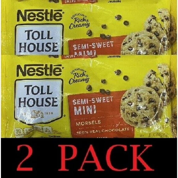 2x Nestle Toll House Semi Sweet MINI Morsels Baking Chocolate Chips 10 oz 2 PACK