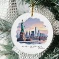 thumbnail image 2 of Statue of Liberty Christmas Ornament - New York City Xmas 2025 Gift for Traveller, Custom Name Text & Trip Memories Hanging Decoration, Christmas Ornament 2025, 2 of 5