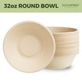 thumbnail image 6 of Sugarfiber Disposable 32 oz Compostable Heavy-Duty Round Paper Bagasse Bowls 500 Count, 6 of 7