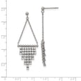 thumbnail image 3 of Chisel  Stainless Steel Polished Cubic Zirconia Dangle Post Earrings, 3 of 3