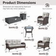 thumbnail image 4 of Opohoro 9-Piece Outdoor Patio Fire Pit Set with Sofa and Flat Arm, 43" Fire Pit Table, Propane Tank Cover for Deck Backyard, 4 of 19