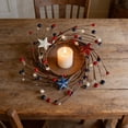 thumbnail image 5 of hulanddfd 4th of July Candle Rings Patriotic Flower Wreath Red White and Blue Candle Holder Patriotic Table Centerpiece Decor for 250th Anniversary Memorial Day, 5 of 6