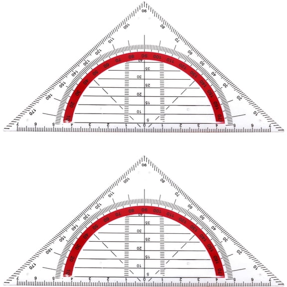 2pcs Triangle Ruler Square Set 90mm 45 Degrees Plastic Stationery,for Architectors Students Office Designers Painting Drafting Math Geometry Drawing Quilting Sewing Woodworking