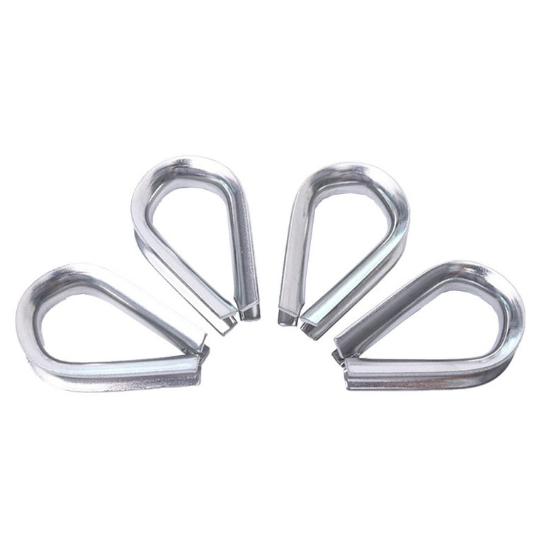 Set of 12 Rope Clamp and Wire Rope Thimble 304 Stainless Steel Rope Clip, Size: M2