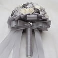 thumbnail image 4 of 1 pieza de ramo de novia para boda, ramo de flores para boda, ramo de novia para novia (blanco + plata + gris oscuro), 4 of 5