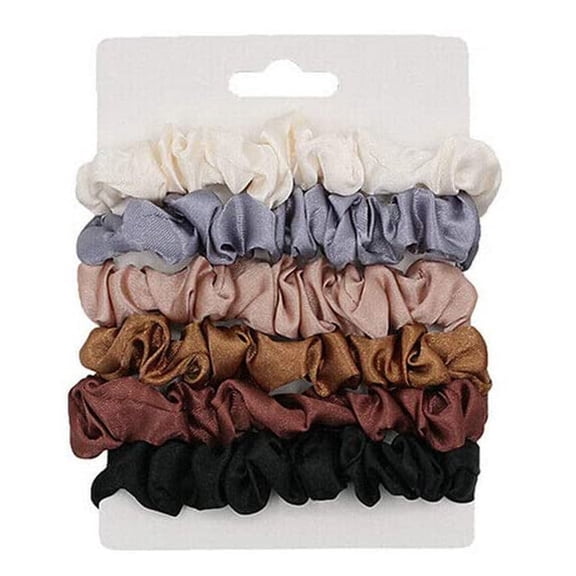 Silk Satin Scrunchie Set - 6-Color Silk Hair Ties Ponytail Ropes Hair Accessories